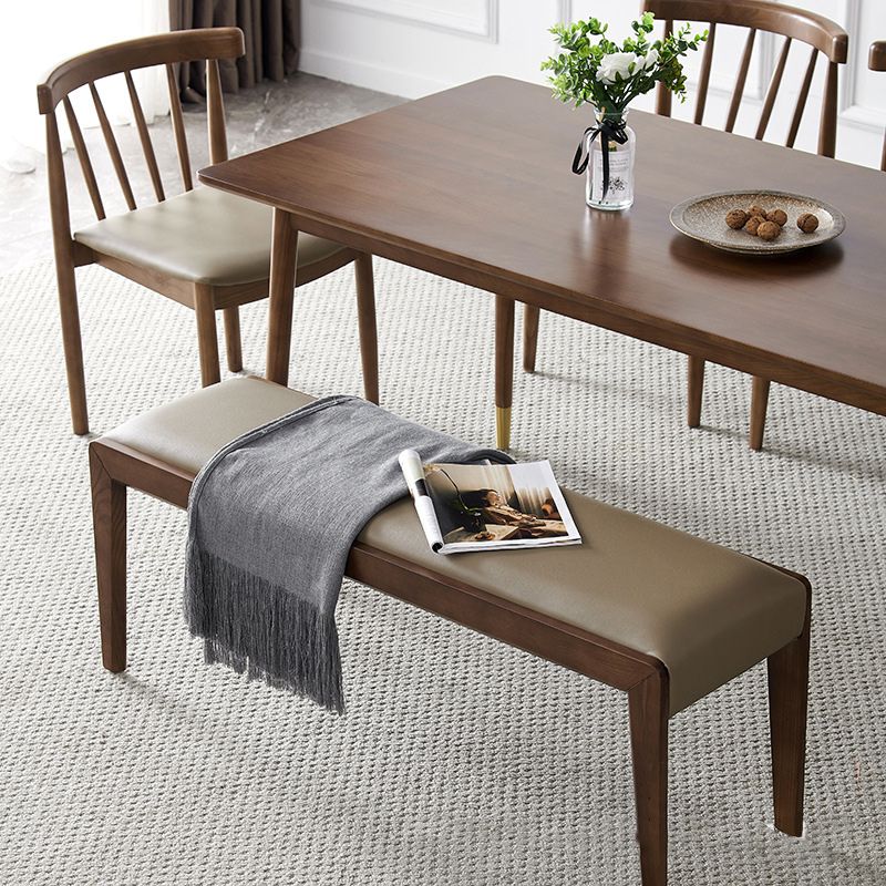 16" W Modern Seating Bench Cushioned Solid Wood Ottoman Bench Clearhalo 'Benches' 'Chairs & Seating' 'furn' 'furn_benches' 'Furniture' 'Living Room Furniture' 1200x1200_3fc3ba3d-2992-42c5-9ef7-2a798d20cd86