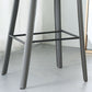 Faux Leather Dining Stools Low Back Bucket Bar Stools with Metal Base