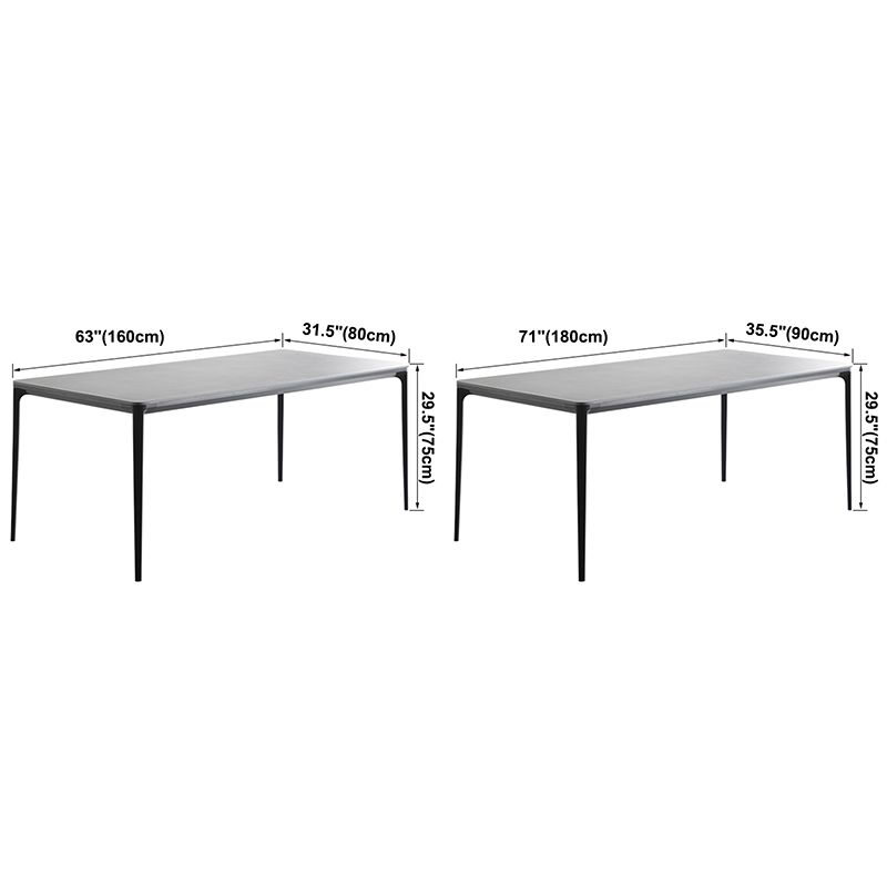 Metal Modern Rectangle Table Sintered Stone Table for Dining Room and Kitchen Clearhalo ' dining_table' 'Dining Tables & Seating' 'Dining Tables' 'Furniture' 'furniture_dining_table' 'Kitchen & Dining Furniture' 'kitchen&dining_furn' 'kitchen' 'kitchen_dining_table' 1200x1200_3fc6cb61-8abb-4f07-9a17-338658070df8