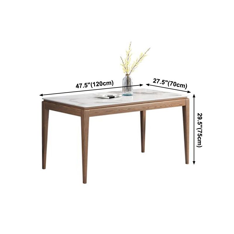 Mid-Century Modern Rectangle Dining Table Sintered Stone Table with 4 Legs Wood Base Clearhalo ' dining_table' 'Dining Tables & Seating' 'Dining Tables' 'furn' 'furn_dining_table' 'Furniture' 'furniture_dining_table' 'Kitchen & Dining Furniture' 'kitchen&dining_furn' 'kitchen' 'kitchen_dining_table' 1200x1200_3fc8443a-ad1e-4f60-b897-a690f7537808