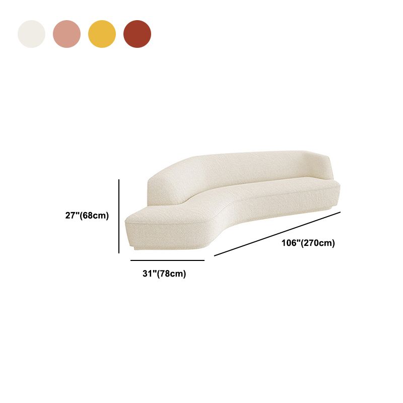 Sloped Arm Sofa Wool Modern Style Curved Sofa for Living Room