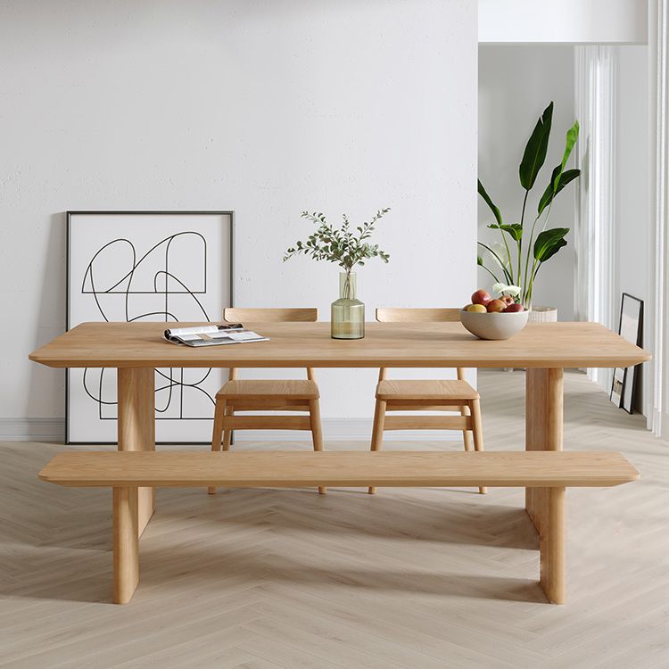 Modern Pine Wood Indoor Table for Restaurant Rectangle Dining Table with Double Pedestal Clearhalo 'Dining Tables & Seating' 'Dining Tables' 'dining_table' 'furn' 'furn_dining_table' 'Furniture' 'furniture_dining_table' 'Kitchen & Dining Furniture' 1200x1200_3fcb4436-9a09-4163-bd2f-7883346835b7