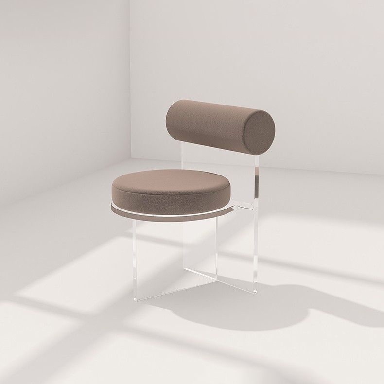 Silla lateral de comedor tapizada y acrílica contemporánea para el hogar