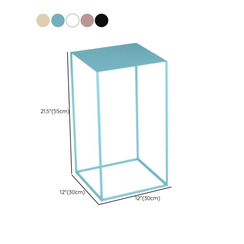 Mid-Century Modern Metal Square Top Side Table Iron Frame End Table