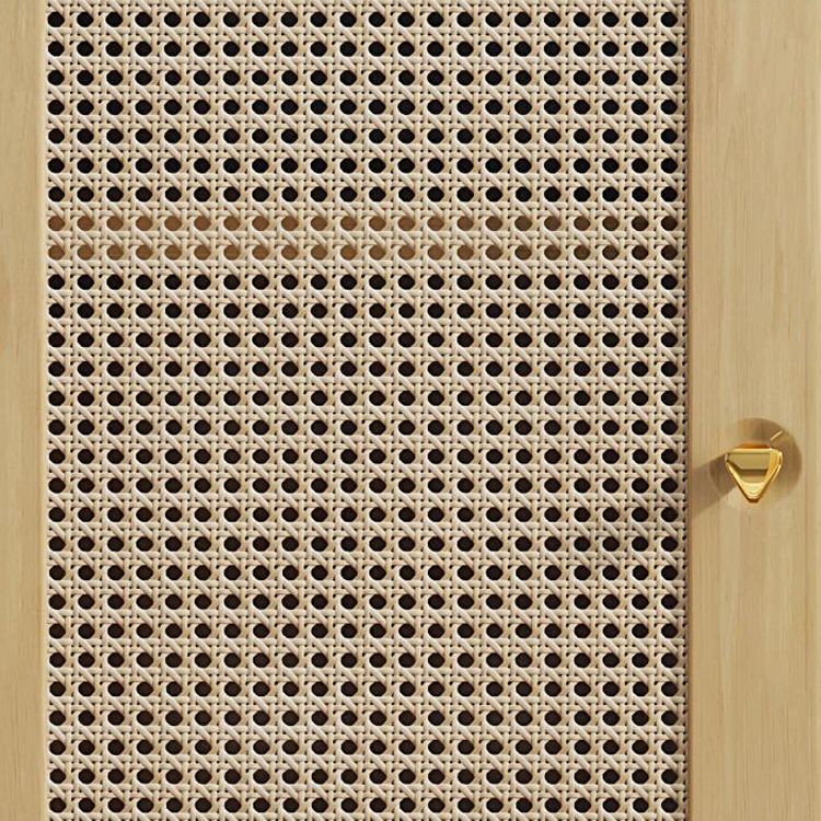 2 - cassetto e mobile a 2 porte da 42,5 "Armadietto di stoccaggio di rattan alto