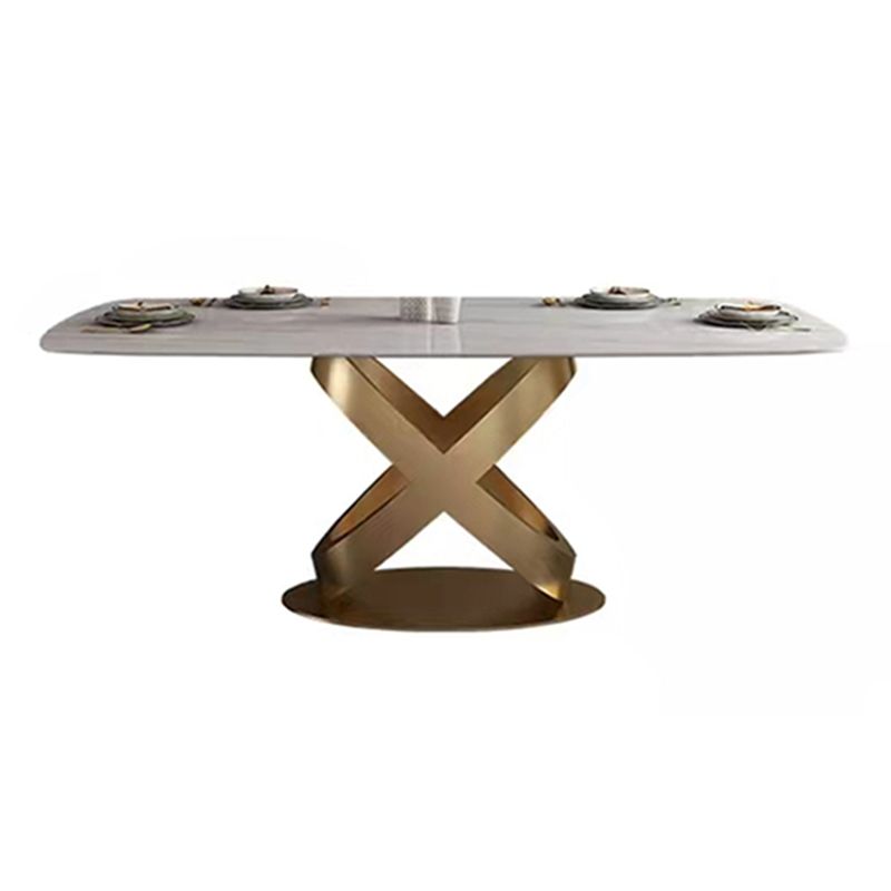 Traditional Luxury Stainless Steel Table Rectangle Dining Table for Home Clearhalo ' dining_table' 'Dining Tables & Seating' 'Dining Tables' 'furn' 'furn_dining_table' 'Furniture' 'furniture_dining_table' 'Kitchen & Dining Furniture' 'kitchen&dining_furn' 'kitchen' 'kitchen_dining_table' 1200x1200_3fd11d6c-e7de-4f87-879e-83ff3bda37c3