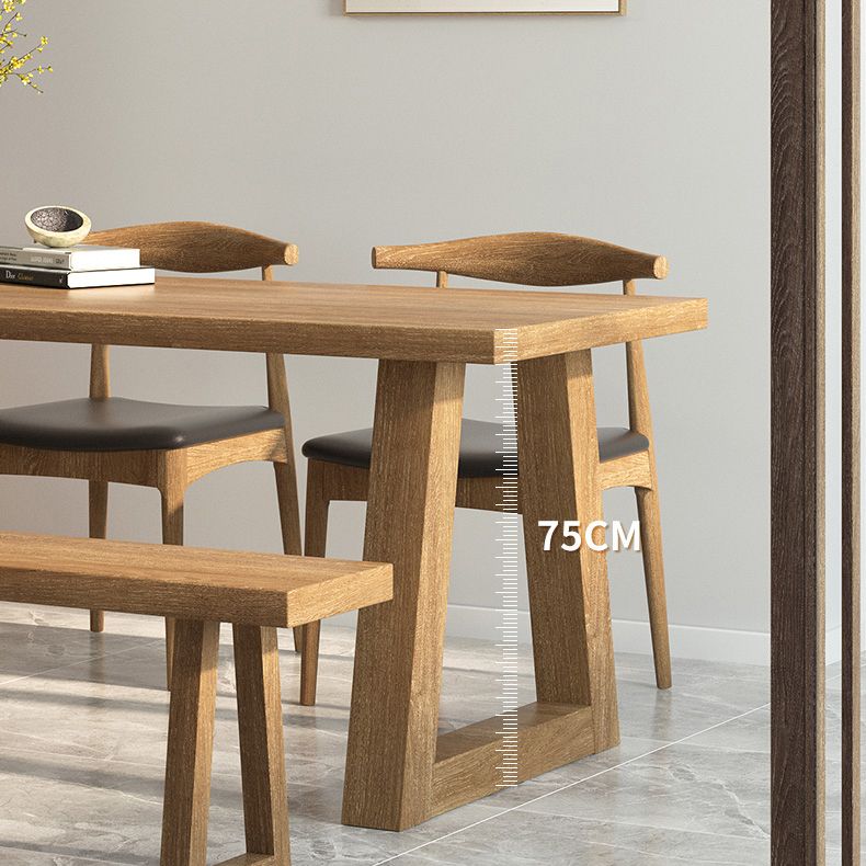 Pine Wood Top Dining Table Modern Rectangle Table with Solid Wood Sled Base Clearhalo 'Dining Tables & Seating' 'Dining Tables' 'dining_table' 'furn' 'furn_dining_table' 'Furniture' 'furniture_dining_table' 'Kitchen & Dining Furniture' 'kitchen' 'kitchen_dining_table' 1200x1200_3fd123ab-73bd-414e-968a-98780c57a2ed