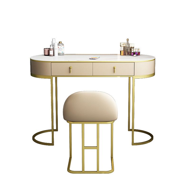 Glam 29.52 " H Slate Top Vanity Stool with Drawers Dressing Table Clearhalo 'Bedroom Furniture' 'furn' 'furn_makeup_vanities' 'Furniture' 'Makeup Vanities' 'makeup_vanities' 1200x1200_3fd1bd3c-d76e-4ad7-9a45-94f24da2976c