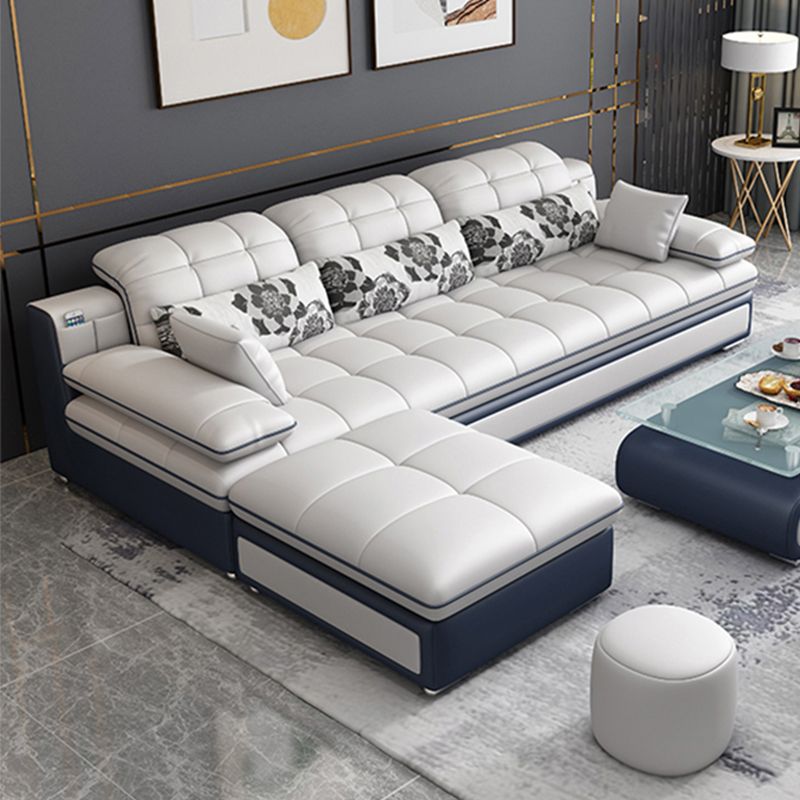 Canapé en faux cuir contemporain et chaise biscuit dos coussin canapé