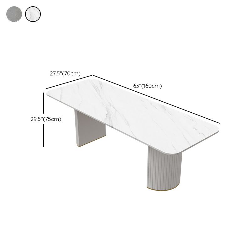 Escritorio de oficina curvado de piedra contemporánea 29.53 pulgadas de altura