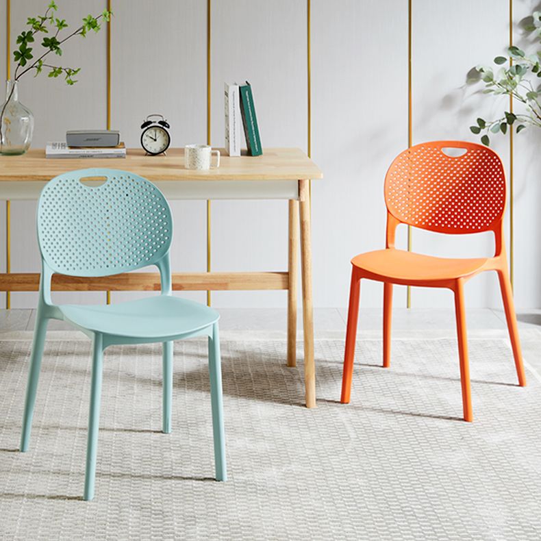 Contemporary Plastic Side Chair Home Stackable Armless Open Back Dining Side Chair Clearhalo ' kitchen&dining_furn' 'Dining Chairs' 'Dining Tables & Seating' 'dining_chair' 'furn' 'furn_dining_chair' 'Furniture' 'furniture_dining_chair' 'Kitchen & Dining Furniture' 'kitchen' 1200x1200_3fd569e9-b9c9-413c-bc43-b2eec6193fa9