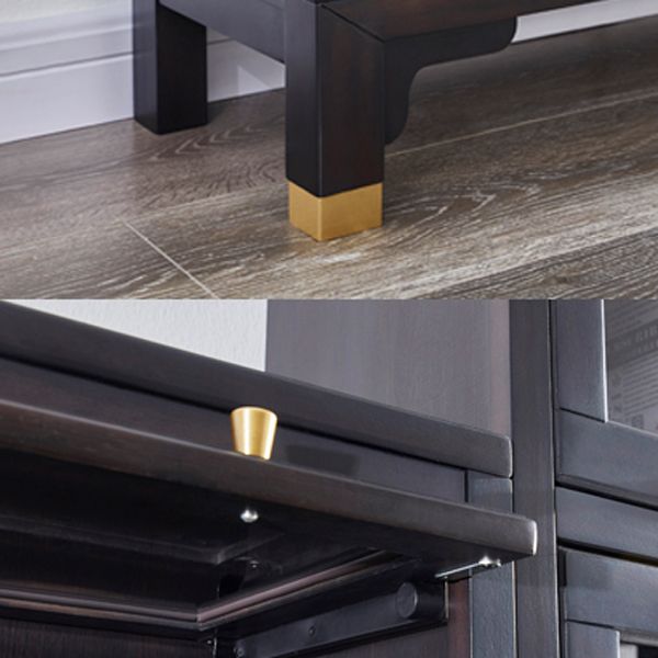 Glam Style Standard Bookshelf Solid Wood Shelf Bookcase with Doors Clearhalo 'Bookcases' 'furn' 'furn_bookcases' 'Furniture' 'furniture_bookcases' 'kitchen' 'kitchen_bookcases' 'Living Room Furniture' 'Office Furniture' 1200x1200_3fd63eeb-6793-4410-bc9f-fd5e660746ff