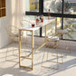 Juego de mesa de bar rectangular Glam, mesa de bar con estructura de hierro de 1/5 piezas y taburetes tapizados
