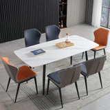 Industrial Standard Kitchen Dining Table Sintered Stone Rectangle Dining Table with 4 Legs Base Clearhalo ' dining_table' 'Dining Tables & Seating' 'Dining Tables' 'furn' 'furn_dining_table' 'Furniture' 'furniture_dining_table' 'Kitchen & Dining Furniture' 'kitchen&dining_furn' 'kitchen' 'kitchen_dining_table' 1200x1200_3fda1881-783b-48e8-b087-f4030281a4cd