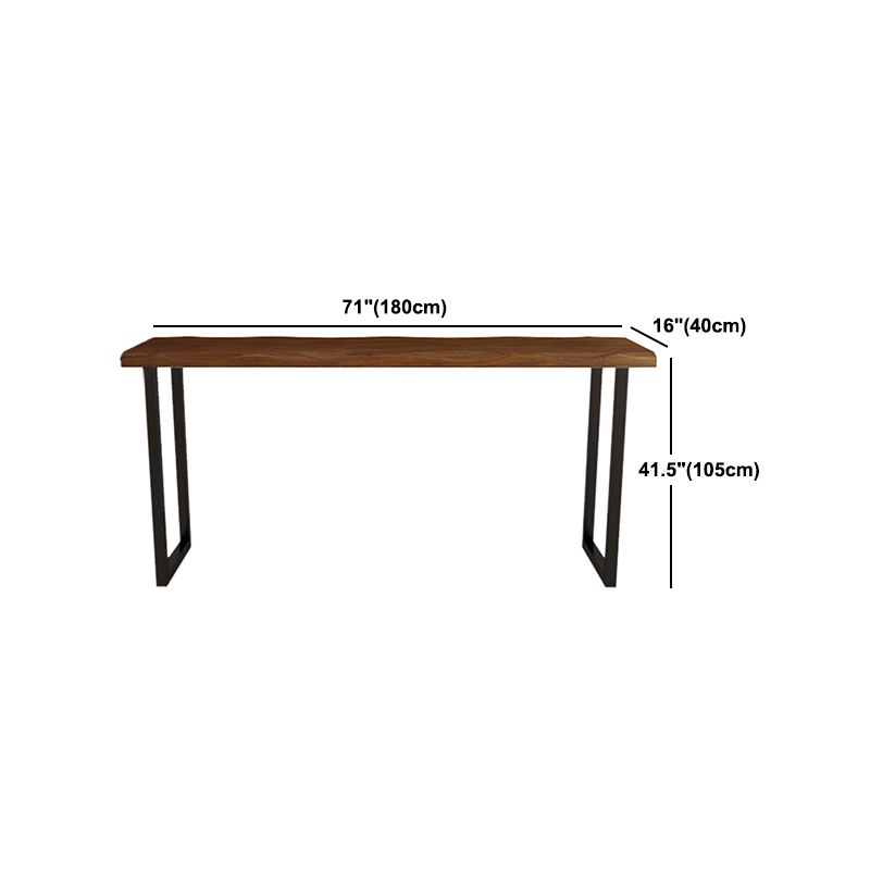 Tavolo da bar per top in legno rettangolare tavolo da bistrot industriale con doppio piedistallo in nero