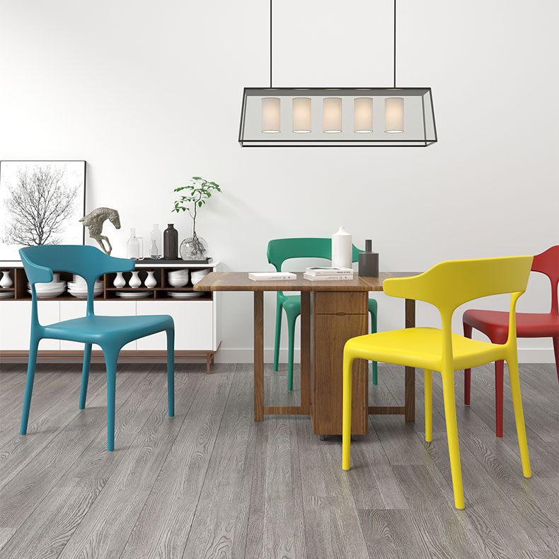 Contemporary Style Stackable Chairs Dining Armless Chairs with Plastic Legs Clearhalo 'Dining Chairs' 'Dining Tables & Seating' 'dining_chair' 'furn' 'furn_dining_chair' 'Furniture' 'furniture_dining_chair' 'Kitchen & Dining Furniture' 1200x1200_3fdc2086-35ff-4a17-8c81-b60fd1b6b215