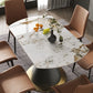 Traditional Luxury Dining Table Round Sintered Stone Pedestal Table with Metal Base Clearhalo ' dining_table' 'Dining Tables & Seating' 'Dining Tables' 'Furniture' 'furniture_dining_table' 'Kitchen & Dining Furniture' 'kitchen&dining_furn' 'kitchen' 'kitchen_dining_table' 1200x1200_3fdc2c4c-f839-4da7-9e3b-53eab87eaf35