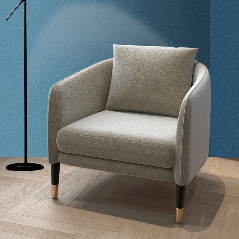 Linen 25.19" Wide Barrel Chair Arms Included Chair with Basic Four Leg