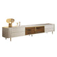 Glam Stone TV Media Console Stand di archiviazione chiusa in bianco