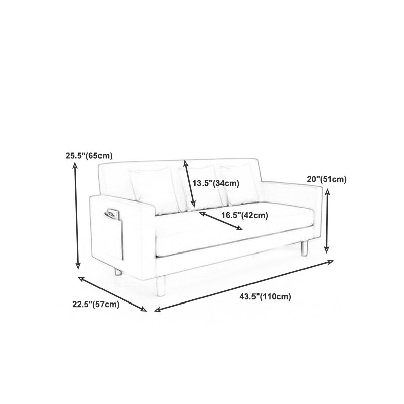 Scandinavian Tight Back Sofa with Storage and Square Arm 65H Clearhalo 'furn' 'furn_sofas' 'Furniture' 'furniture_sofas' 'kitchen' 'kitchen_sofas' 'Living Room Furniture' 'Sofa' 'sofas' 1200x1200_3fdd6f2a-8c1e-4259-b4a0-293aba6ef427