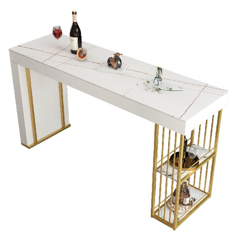 Nordic Glam Rectangle Sintered Stone Table Dining Bar Counter Table for Kitchen Clearhalo 'Bar Furniture' 'Bar Tables' 'bar_tables' 'Furniture' 'furniture_bar_tables' 'Kitchen & Dining Furniture' 1200x1200_3fddf4ce-b553-4792-ae24-109c950fa830
