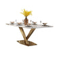 Metal Traditional Luxury Rectangle Dining Table Sintered Stone Top Table with Pedestal Base Clearhalo ' dining_table' 'Dining Tables & Seating' 'Dining Tables' 'furn' 'furn_dining_table' 'Furniture' 'furniture_dining_table' 'Kitchen & Dining Furniture' 'kitchen&dining_furn' 'kitchen' 'kitchen_dining_table' 1200x1200_3fde7b79-8cfb-46e6-92b8-51833115c35c