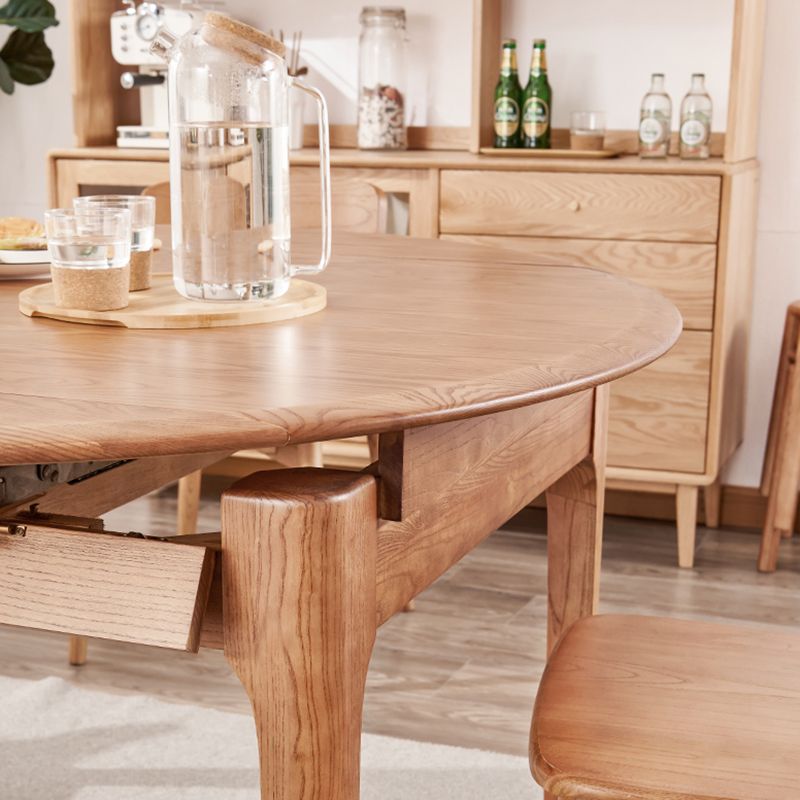 Modern Dining Set Solid Wood Round Shape 4 Legs Base Extendable Dining Table Set Clearhalo 'Dining Room Sets' 'Dining Tables & Seating' 'dining_room_set' 'Furniture' 'furniture_dining_room_set' 'Kitchen & Dining Furniture' 'kitchen&dining_furn' 'kitchen' 1200x1200_3fde9d36-76e1-496b-bf7d-ceac0ea2ba4d