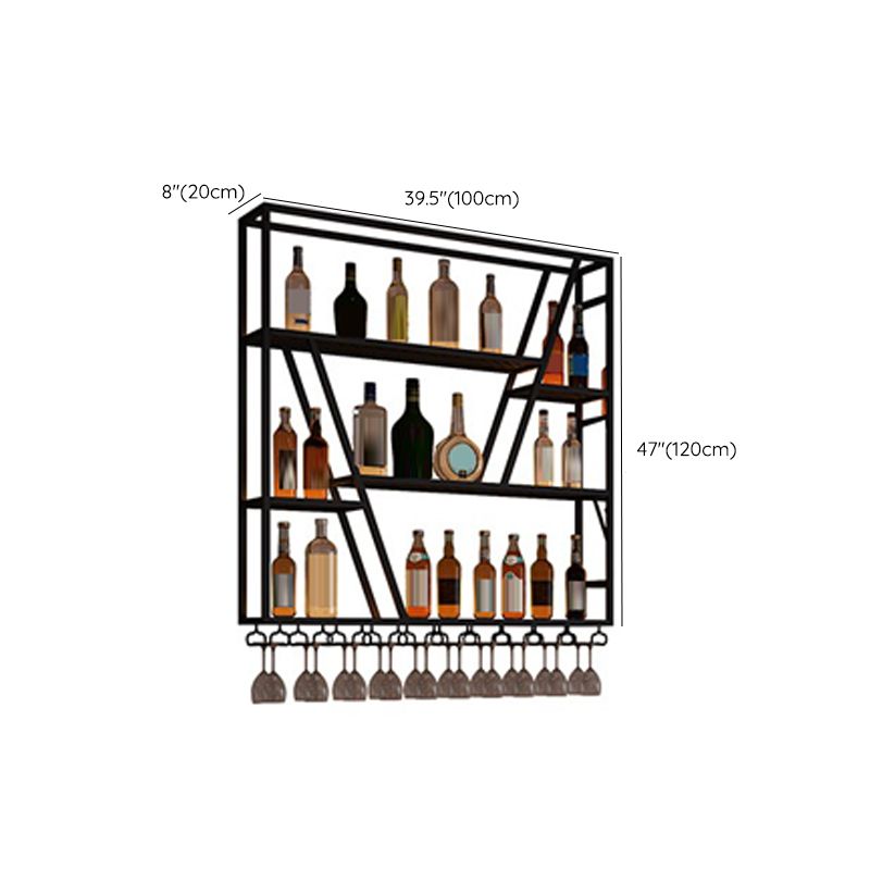 Metal Industrial Wine Holder Rack Wall Mounted Storage Shelves with Light Clearhalo 'furn' 'furn_wine_racks' 'Furniture' 'Kitchen & Dining Furniture' 'Wine Racks' 'wine_racks' 1200x1200_3fdea26a-6d64-496f-8774-672fa377eeb1