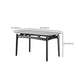 Dining Room Stone Dinner Table Rectangle 4 Legs Dining Table