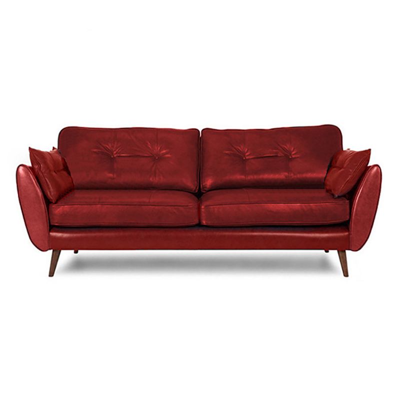 33.86" H Genuine Leather Flared Arm Sofa with Cushions for Living Room,Apartment Clearhalo 'furn' 'furn_sofas' 'Furniture' 'furniture_sofas' 'kitchen' 'kitchen_sofas' 'Living Room Furniture' 'Sofa' 'sofas' 1200x1200_3fdf45e6-1888-40c1-821a-055a17d45604
