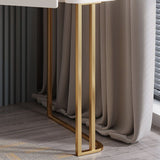 Vanity di trucco bianco con 4 cassetti di stoccaggio da 29,52 "largo vetro