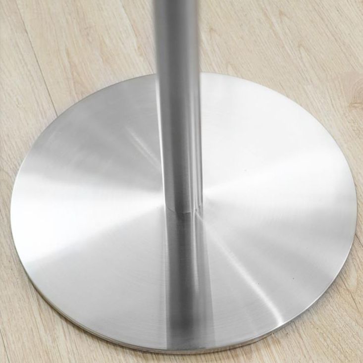 Table à manger carrée table en acier inoxydable industriel avec base de piédestal