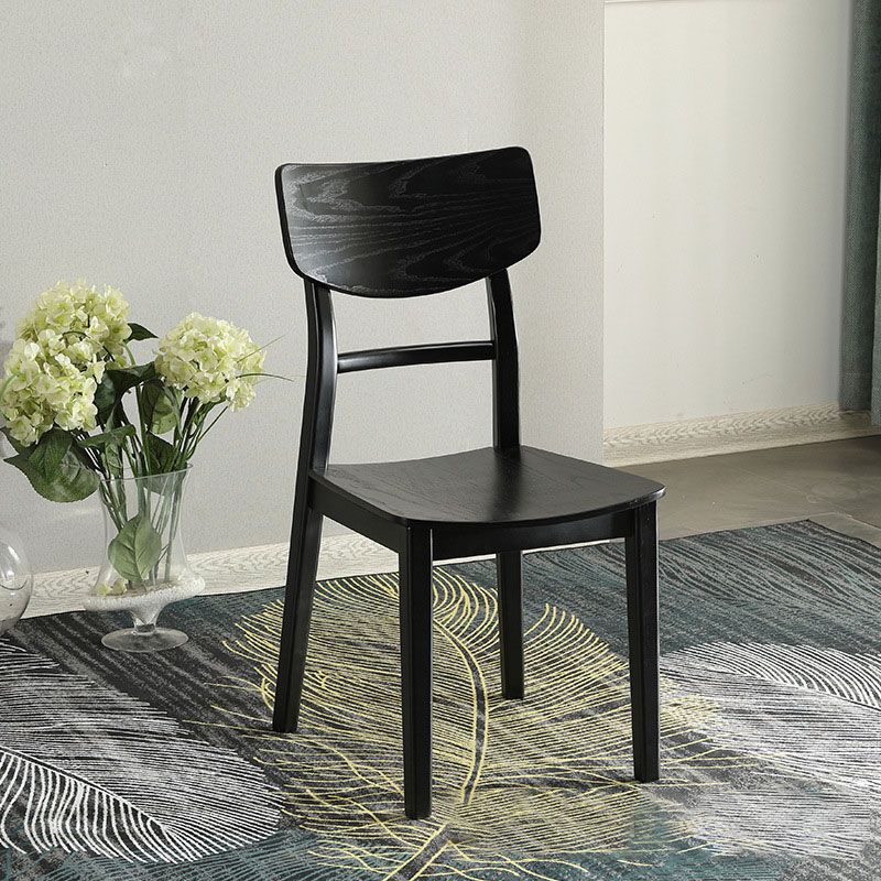 Wood Kitchen Dining Side Chair Ladder Back Side Chair in Black Clearhalo 'Dining Chairs' 'Dining Tables & Seating' 'dining_chair' 'furn' 'furn_dining_chair' 'Furniture' 'Kitchen & Dining Furniture' 1200x1200_3fe2d20d-6639-4480-866c-9e90f2b6863f