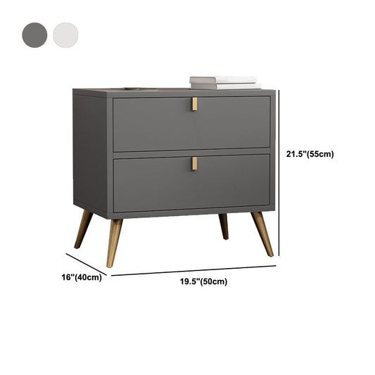 Contemporary Wood Accent Table Nightstand 21.65" Tall Bed Nightstand with 2 Drawers Clearhalo 'Bedroom Furniture' 'furn' 'furn_night_stand' 'Furniture' 'night_stand' 'Nightstands' 1200x1200_3fe35ad6-72f3-4b9a-a34d-e066a1775d7e