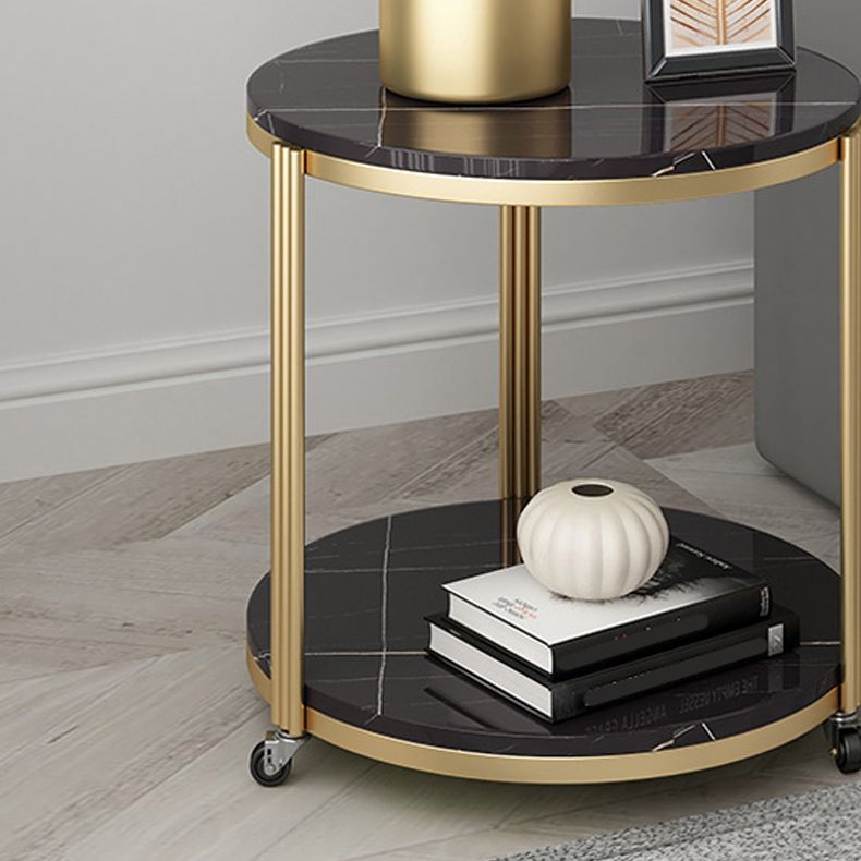 Mesa nocturna de piedra glamorosa 21.65 "gabinete de noche de altura con 2 estantes