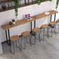 Brown Modern Style Table Pine Wood and Iron Breakroom Bar Table Clearhalo 'Bar Furniture' 'Bar Tables' 'bar_tables' 'furn' 'furn_bar_tables' 'Furniture' 'furniture_bar_tables' 'Kitchen & Dining Furniture' 1200x1200_3fe697a8-65a7-467d-8605-646275c34725