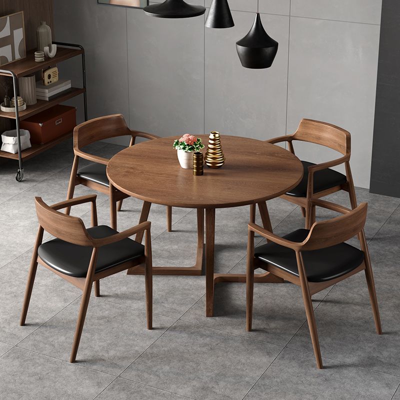1/2/5 Pcs Round Shape Solid Wood Dinette Table with Ladder Chair Clearhalo 'Dining Room Sets' 'Dining Tables & Seating' 'dining_room_set' 'furn' 'furn_dining_room_set' 'Furniture' 'Kitchen & Dining Furniture' 1200x1200_3fe93fce-e4b5-493b-91a0-8e346f1adc67