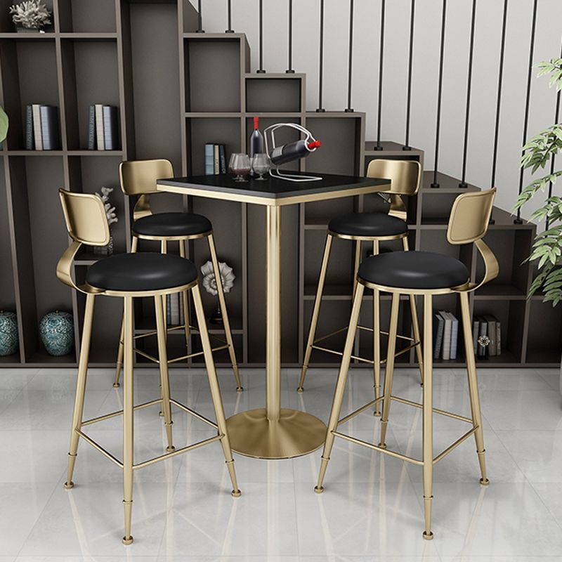 Glam 1/3/5 stuks staaftafel set rond stenen aanrecht met hoge ontlasting voor café