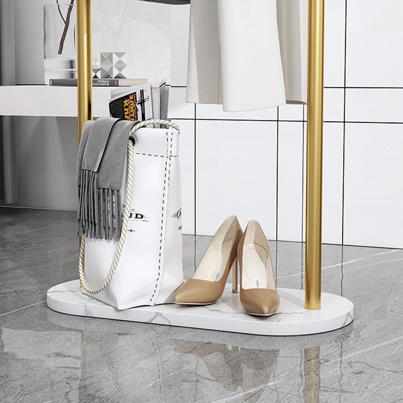 Modern Cheat Rack Free Standing Marble Stone Base Metal Coat Hanger