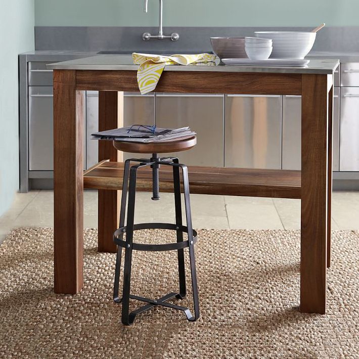 Ristorante in legno industriale sgabello da bar in ferro in legno con pedale