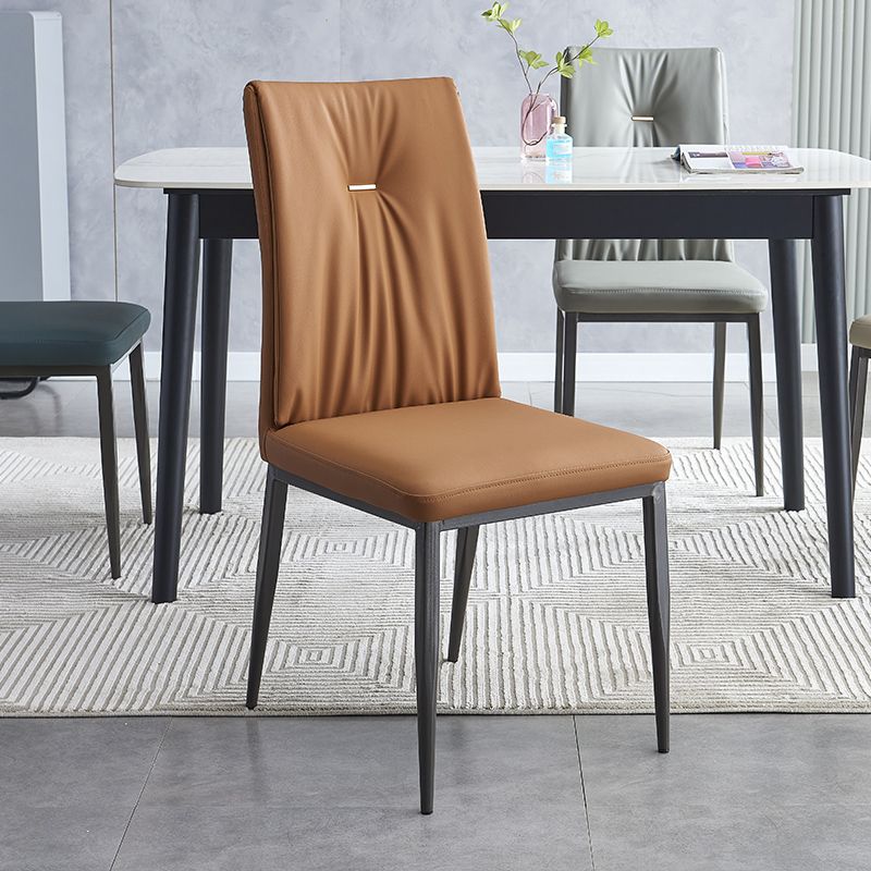 Industrial Metal Dining Room Chairs Leather Armless Dining Chairs for Home Use Clearhalo ' kitchen&dining_furn' 'Dining Chairs' 'Dining Tables & Seating' 'dining_chair' 'furn' 'furn_dining_chair' 'Furniture' 'furniture_dining_chair' 'Kitchen & Dining Furniture' 'kitchen' 1200x1200_3fed97d1-21e6-46bb-8436-733868c17461