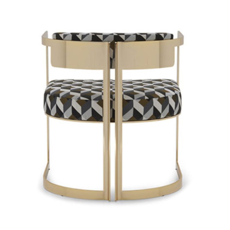 Silla de brazo tapizado silla de comedor de estilo moderno con patas de metal