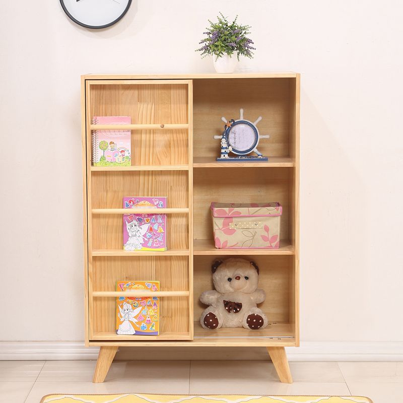 Wooden Standard Bookcase Natural Modern Closed Back Bookshelf with Doors Clearhalo 'Bookcases' 'furn' 'furn_bookcases' 'Furniture' 'Office Furniture' 1200x1200_3fefb3fc-f7ae-4ffd-8a8f-8b08db34049b
