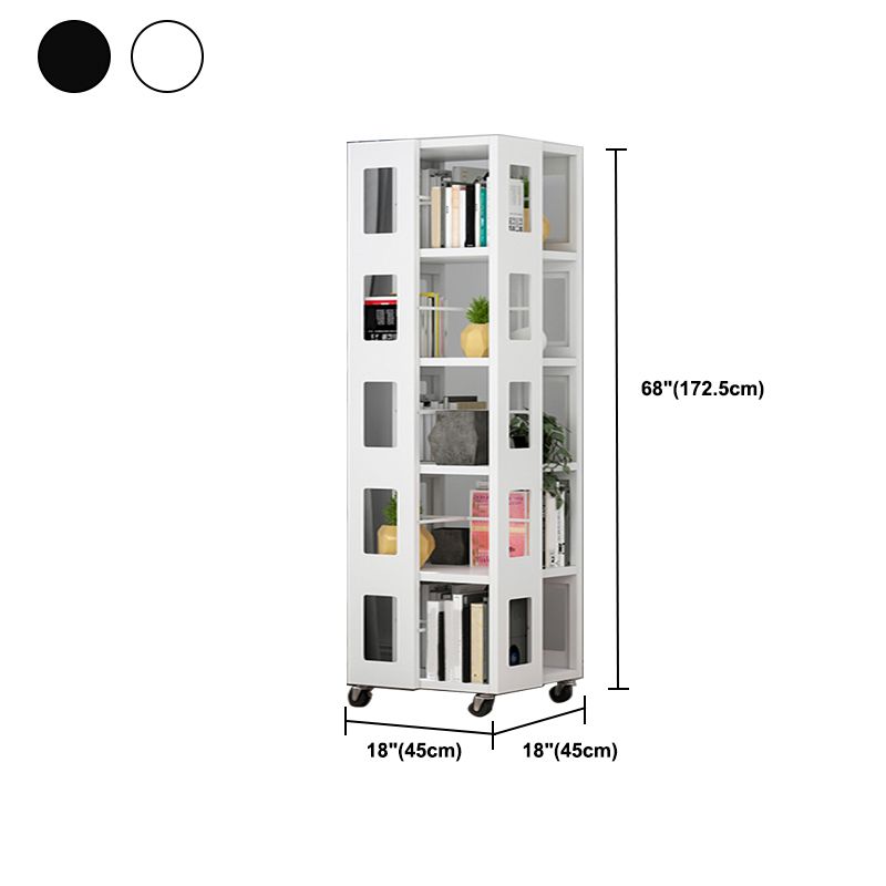 Open Back Bookshelf Modern Metal Geometric Rotatable Bookcase