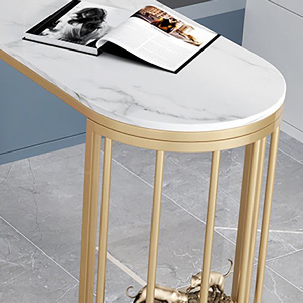 Nordic Style Rectangle Bar Counter Table Sintered Stone Dining Table with Metal Legs Clearhalo 'Bar Furniture' 'Bar Tables' 'bar_tables' 'furn' 'furn_bar_tables' 'Furniture' 'furniture_bar_tables' 'Kitchen & Dining Furniture' 1200x1200_3ff0a340-5539-410f-b430-e8691c3b5778