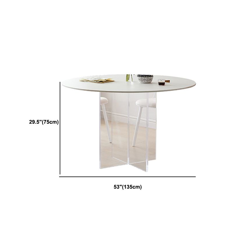 Modern Dining Set 1/3/4/5 Pcs Round Dining Table with Side Chairs in White Clearhalo 'Dining Room Sets' 'Dining Tables & Seating' 'dining_room_set' 'furn' 'furn_dining_room_set' 'Furniture' 'Kitchen & Dining Furniture' 1200x1200_3ff14e37-d73d-456e-b52a-8c3be4e6fa51