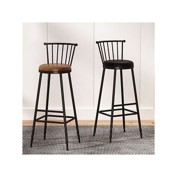 Leather Matte Finish Bristol Stool Low Back Footrest Barstool Clearhalo 'Bar Furniture' 'Bar Stools' 'bar_stools' 'furn' 'furn_bar_stools' 'Furniture' 'furniture_bar_stools' 'Kitchen & Dining Furniture' 1200x1200_3ff39282-011d-4fe0-8055-00f9d9074746