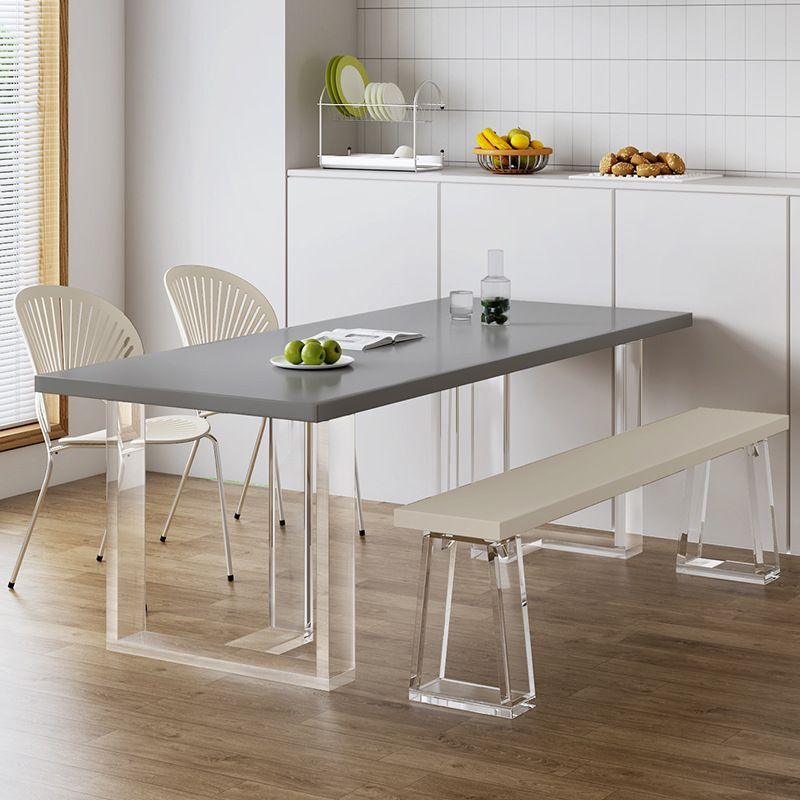 Moderner Rechteck Esstisch Massiv Holz Schlitten Basis fester Esstisch