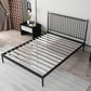 Contemporary Rectangular Spindle Headboard Bed with Metal Legs