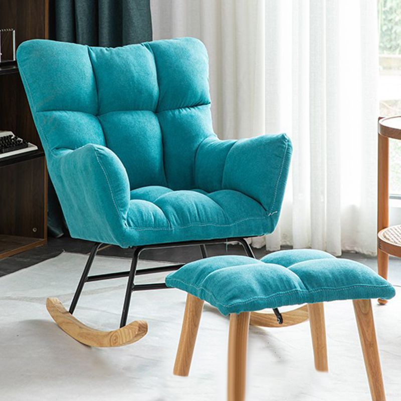 Modern Rocker Chair Upholstered Dark Legs Glider Button-Tufted Clearhalo 'Chairs & Seating' 'furn' 'furn_rocking_chairs' 'Furniture' 'Living Room Furniture' 'Rocking Chairs' 'rocking_chairs' 1200x1200_3ff4b83d-792f-4e1a-898c-3c71555cf64e